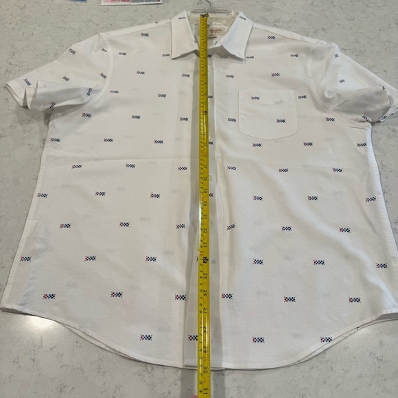 Penguin Heritage Slim Fit Men's XXL Short Sleeve Dress Shirt Geometric Print - Picture 9 of 9